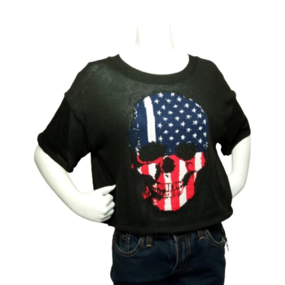 Black American Flag/Skull Sweater - Picture 1 of 1
